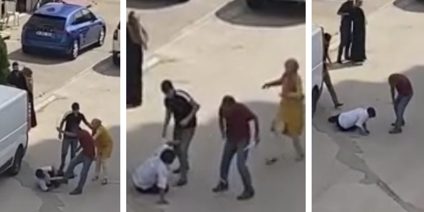 Sokak ortasında kafasında sopa kırdılar! O anlar kamerada