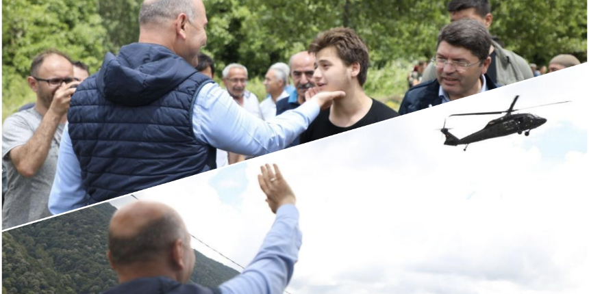 Süleyman Soylu'dan çocuklara jest: Helikoptere binmek isteyen çocukları kırmadı