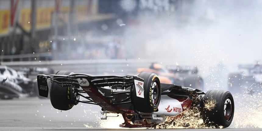 Formula 1'de korkutan kaza! Çinli pilotun aracı metrelerce takla attı