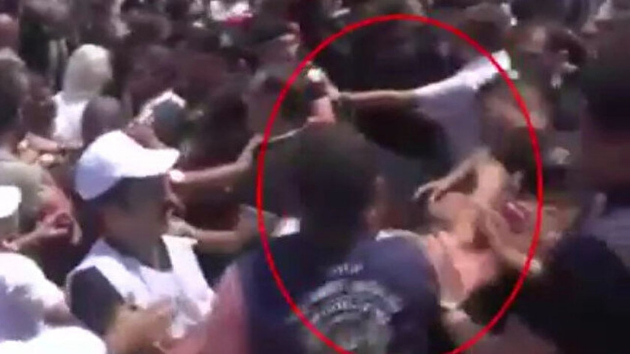 Sağlık çalışanları eyleminde polise tokat atan astsubay gözaltına alındı!