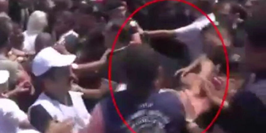 Sağlık çalışanları eyleminde polise tokat atan astsubay gözaltına alındı!