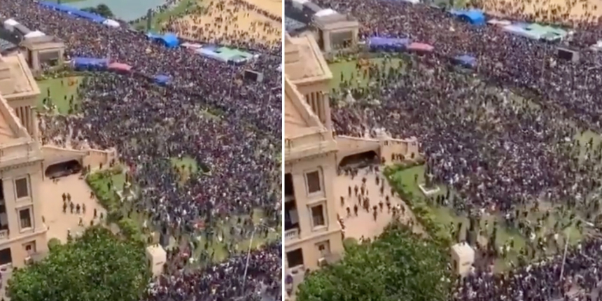 Sri Lanka'da protestocular hükümet binasını bastı: Devlet Başkanı güvenlik güçleri tarafından kaçırıldı!