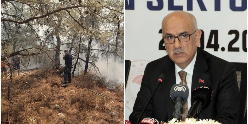 Datça yangınına 18 helikopter, 7 uçak müdahale ediliyor: Bakan Kirişçi bölgeye gidiyor
