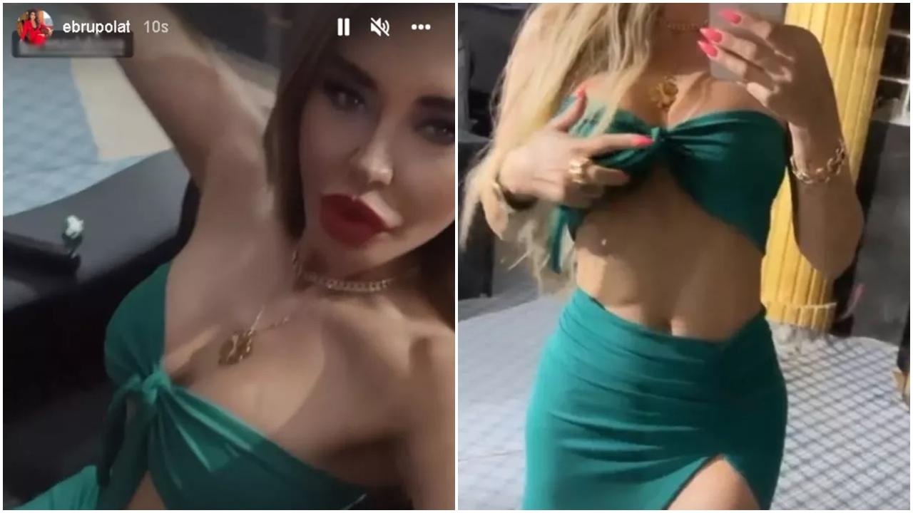 Ebru Polat derin bacak ve göğüs dekolteli pozlarıyla sosyal medyayı salladı