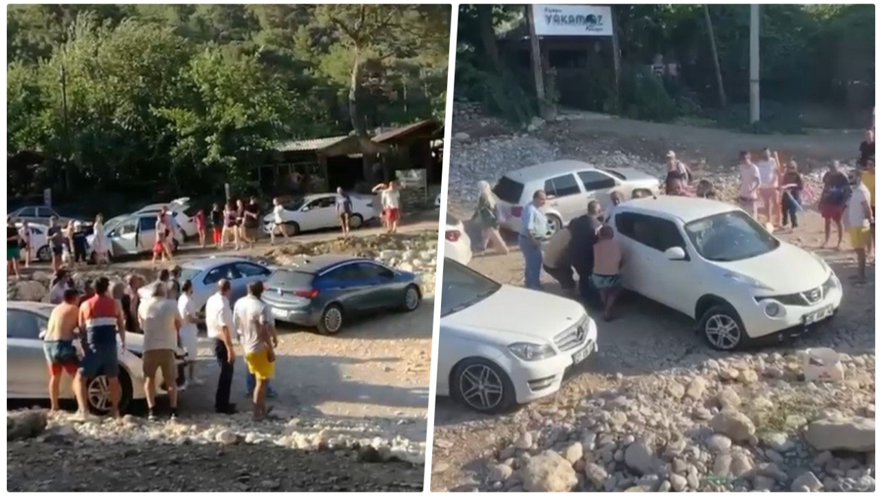 Yanlış park trafiği felç etti! Vatandaşlar sahiplerini bulamadıkları otomobilleri elleriyle kaldırdı