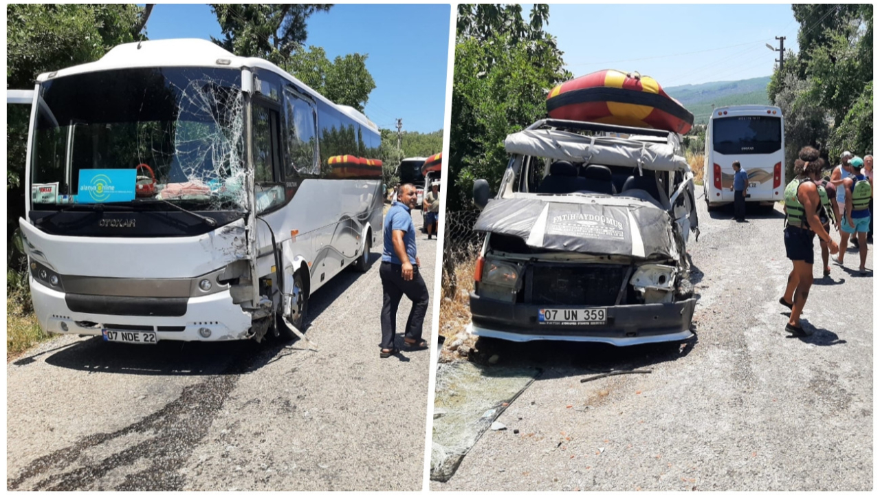 Antalya'da minibüsle otobüs çarpıştı: 8 yaralı