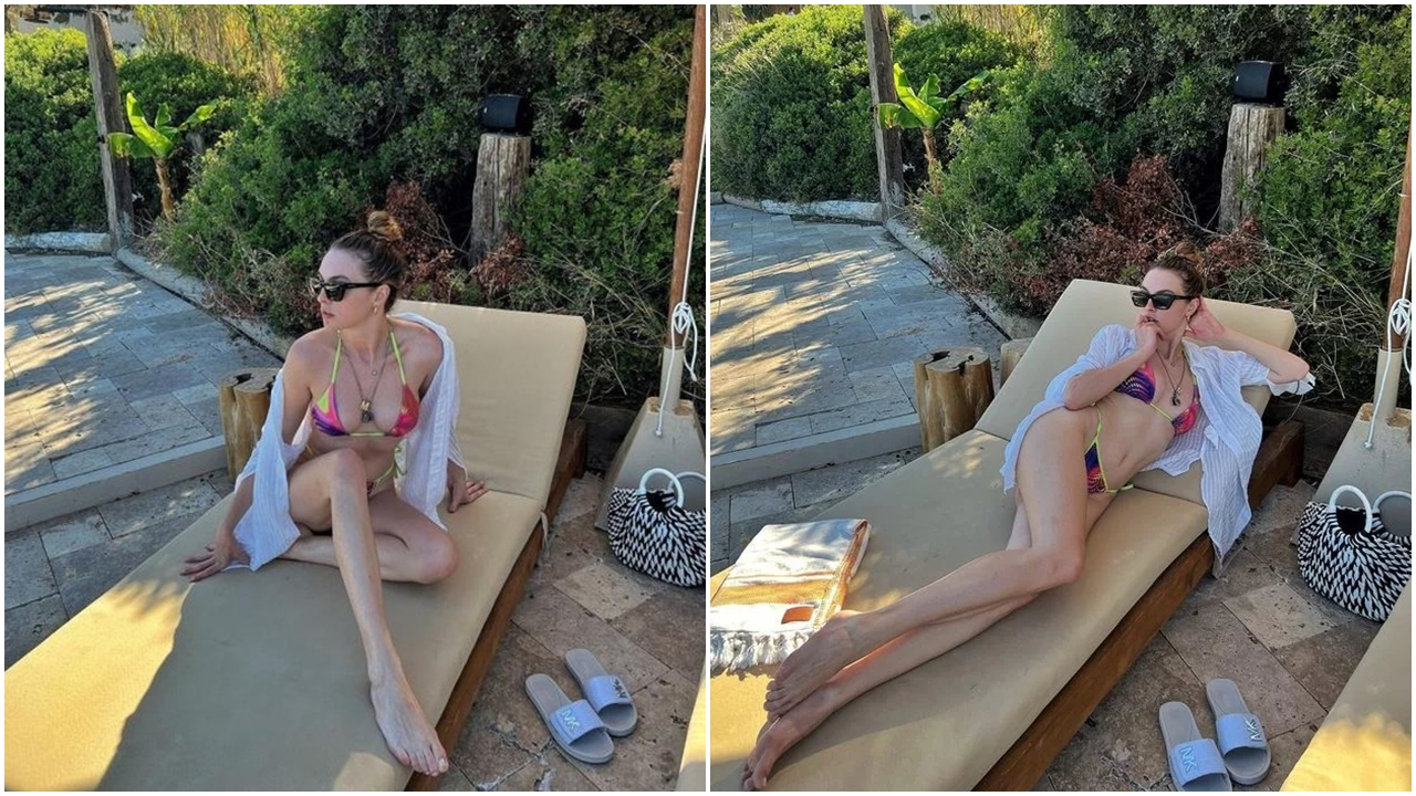 Melis sezen renkli bikinili pozuyla kendine hayran bıraktı
