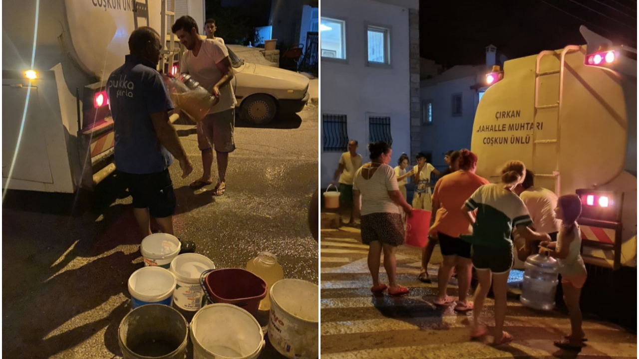 Bodrum'da sular yine kesik! Tankerle su dağıltıldı