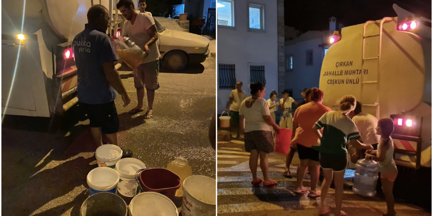 Bodrum'da sular yine kesik! Tankerle su dağıltıldı