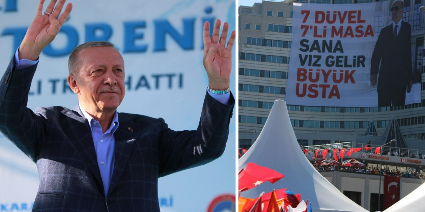 Cumhurbaşkanı Erdoğan, dev pankartı okuyup vatandaşlara çağrıda bulundu!