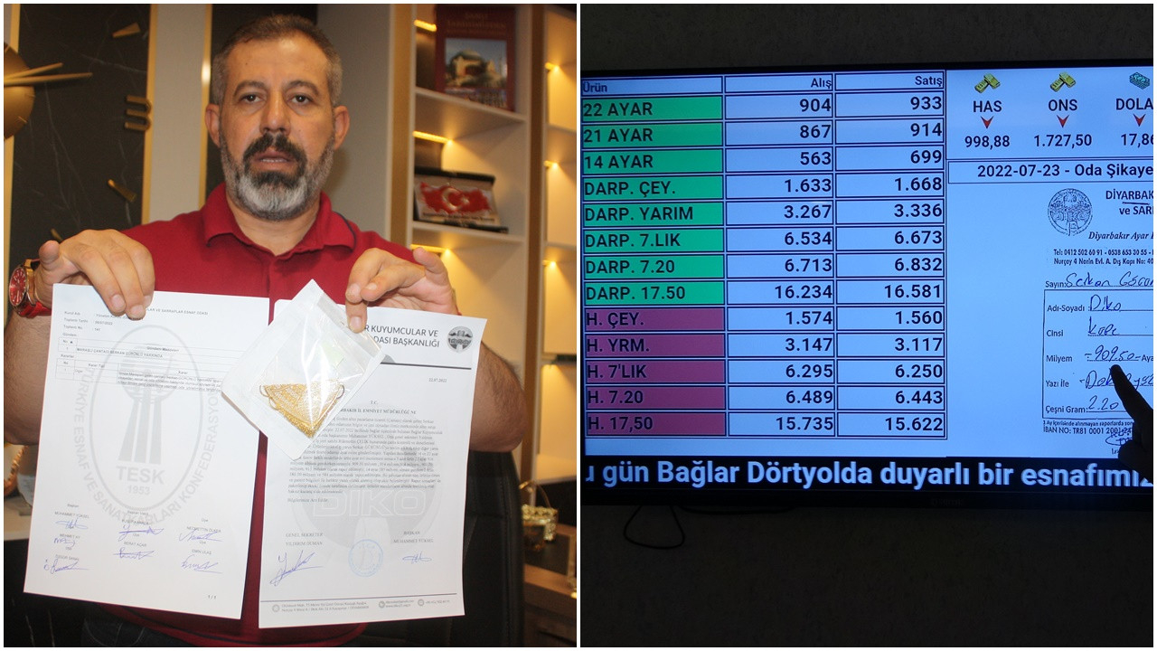 DİKO'nun çalışmasıyla, kuyumculara düşük ayarda altın satan şüpheli yakalandı