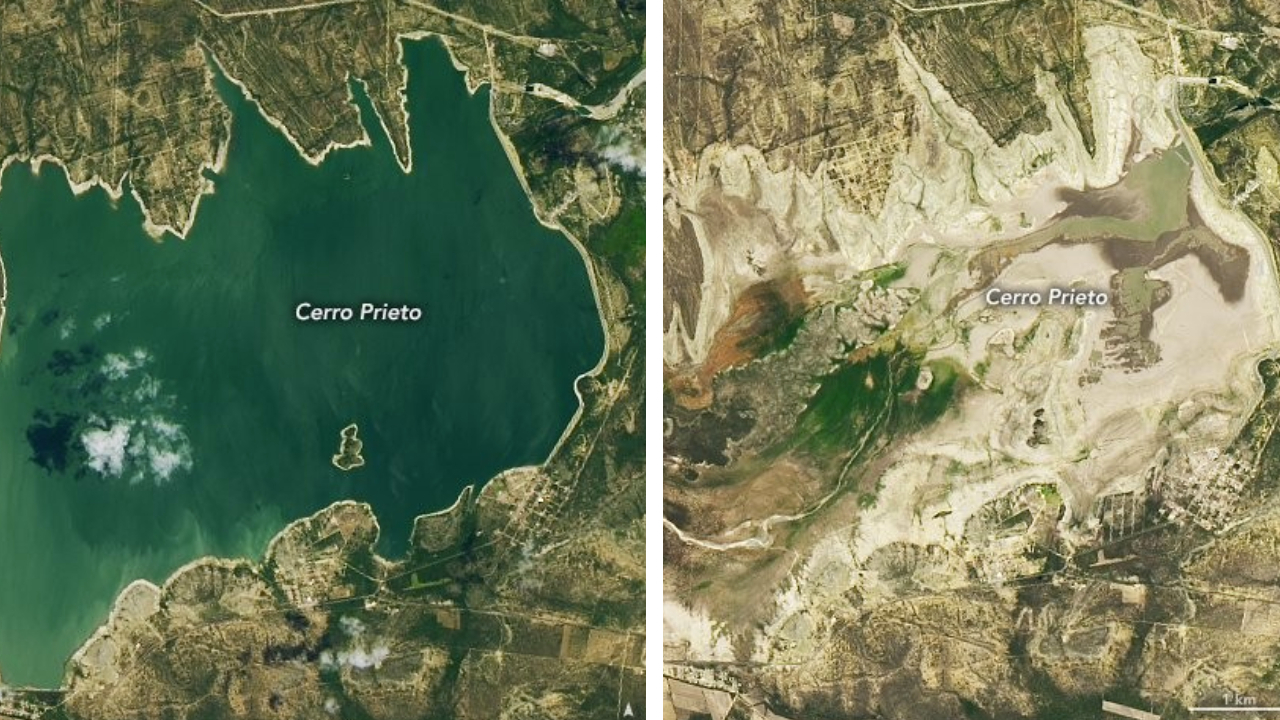 NASA, Meksika'da kuraklığın geldiği boyutu uzaydan fotoğrafladı