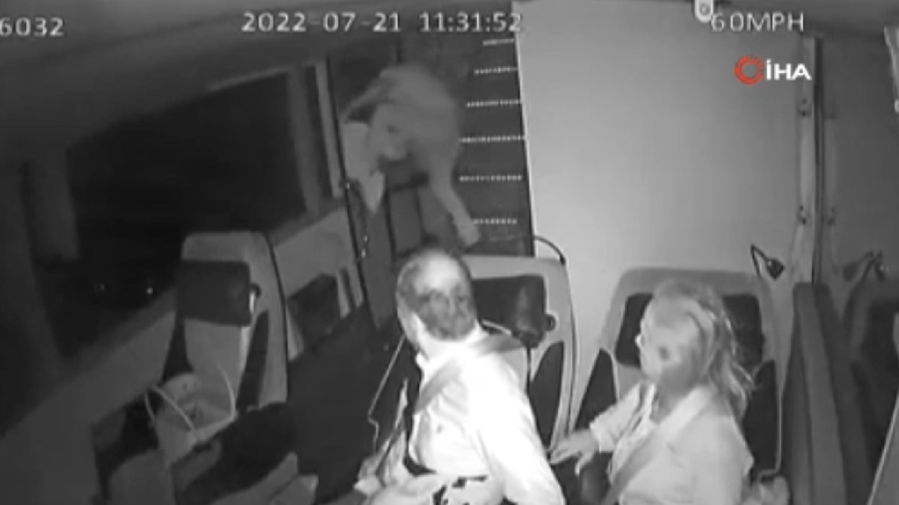 Otobüsün kontrolden çıktığını düşündü, hareket halindeyken araçtan atladı