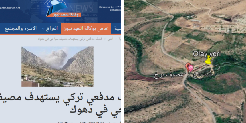 İşte terör örgütünün Duhok'ta sivillere saldırı düzenlediği yer ve Türkiye'ye kurulmak istenen tuzak