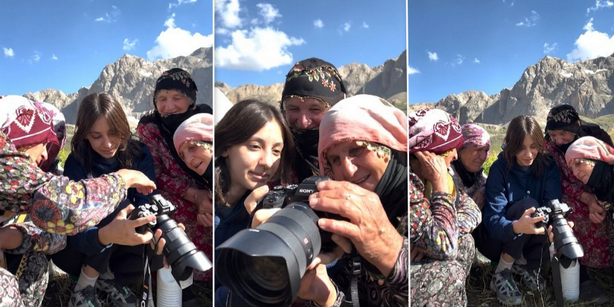 Munzur Dağları'nda yaşayan köy kadınları ilk kez fotoğraf makinesi gördü: Tepkileri gülümsetti