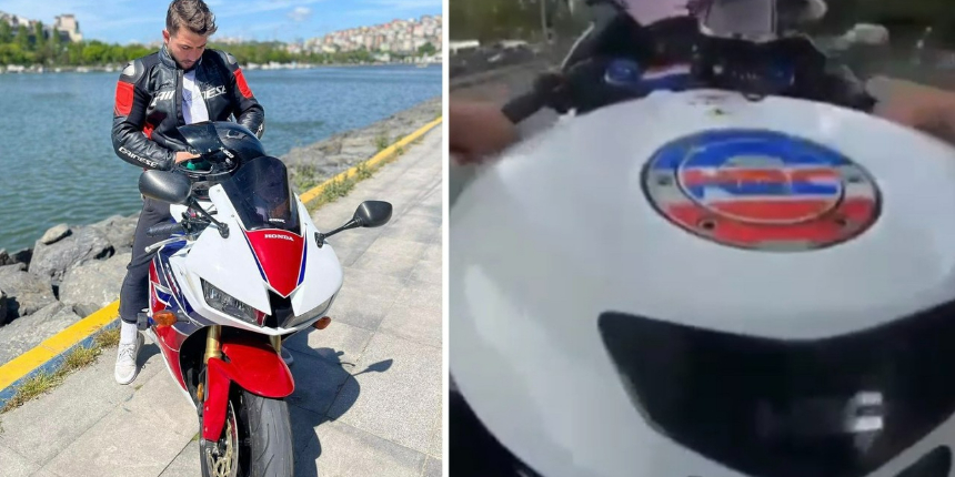 İstanbul'da motosikletlinin ölümünü kaskı kaydetti