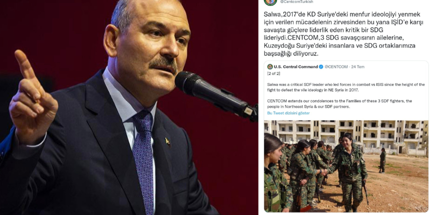 Bakan Soylu'dan ABD'ye taziye tepkisi: PKK yöneticisine ağıt yakan ABD'nin şehitlerimize taziyesi, terör örgütüyle sinsice eşit kılma çabasıdır