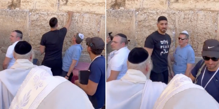 FETÖ'nün manevi oğlu Enes Kanter Ağlama Duvarı'nda