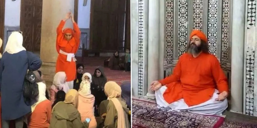 Şam Emevi Camii'nde skandal görüntüler: Tarikat lideri 'Dada Athman' Budist ayini düzenledi!