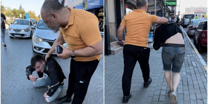 Kızına uyuşturucu madde satan şahsı döverek karakola götürdü