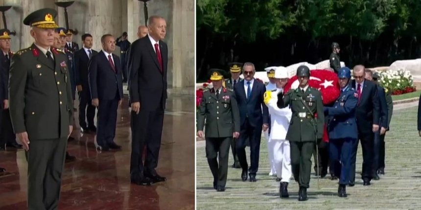 Cumhurbaşkanı Erdoğan'dan YAŞ Toplantısı öncesi Anıtkabir'i ziyaret: Özel defteri imzaladı...