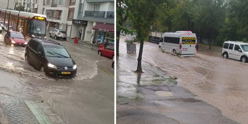 Eskişehir’de sağanak yağış etkili oldu! Yollar göle döndü