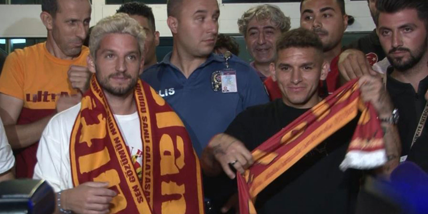 Galatasaray'ın yeni transferleri Dries Mertens ve Lucas Torreira İstanbul’a geldi
