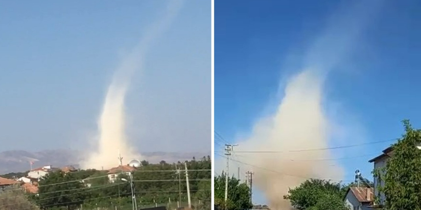 Elazığ’da oluşan hortum korkuttu!