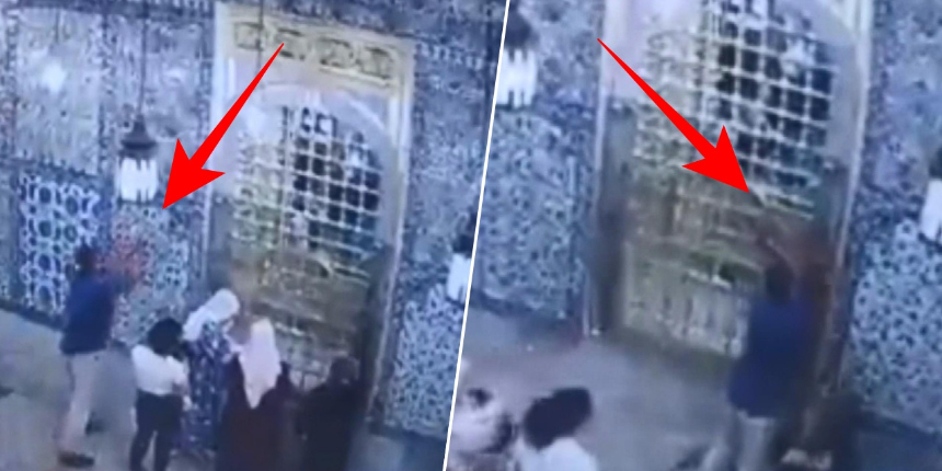 Eyüp Sultan Türbesi'ne çekiçle saldırının görüntüleri ortaya çıktı: İşte o anlar!