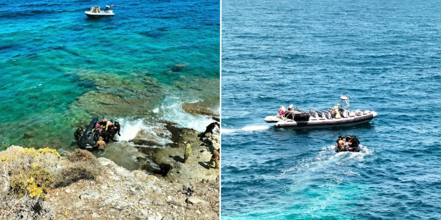 MSB duyurdu: İzmir’in Uzunada Sahili’nde çocuk ve kadınların da bulunduğu 47 göçmen kurtarıldı!