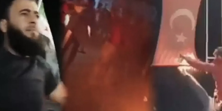 Suriye'nin kuzeyinde Türkiye karşıtı gösteri: Türk bayrağı yakılmasına tepki yağdı