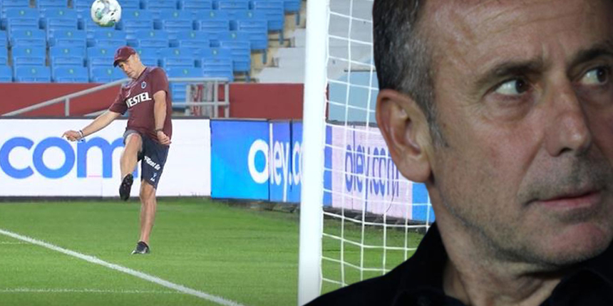 Trabzonspor Teknik Direktörü Abdullah Avcı'dan futbol resitali! Topa öyle bir falso verdi ki...