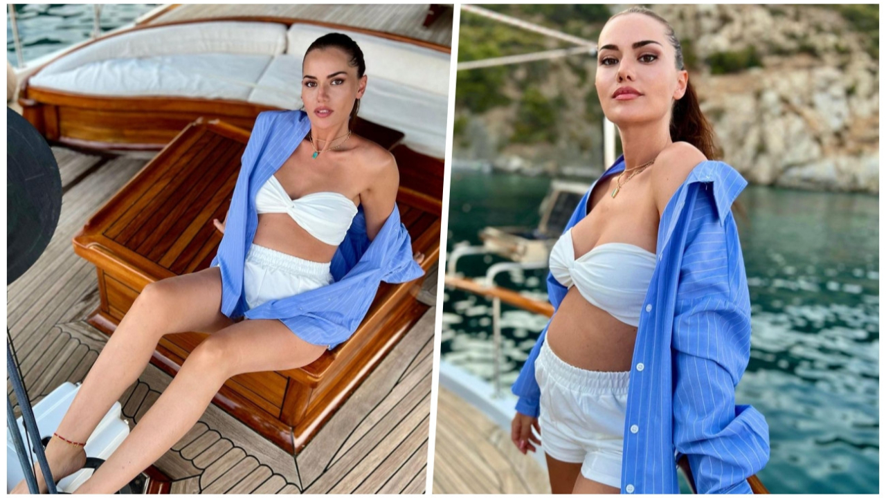 Karnı büyüdü! İkinci bebeğine hamile olan Fahriye Evcen'den hamilelik pozları