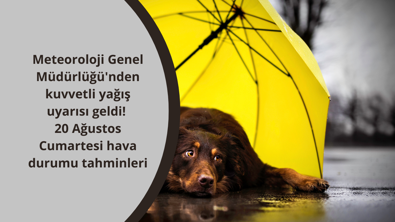 Meteoroloji Genel Müdürlüğü’nden kuvvetli yağış uyarısı geldi! 20 Ağustos Cumartesi hava durumu tahminleri