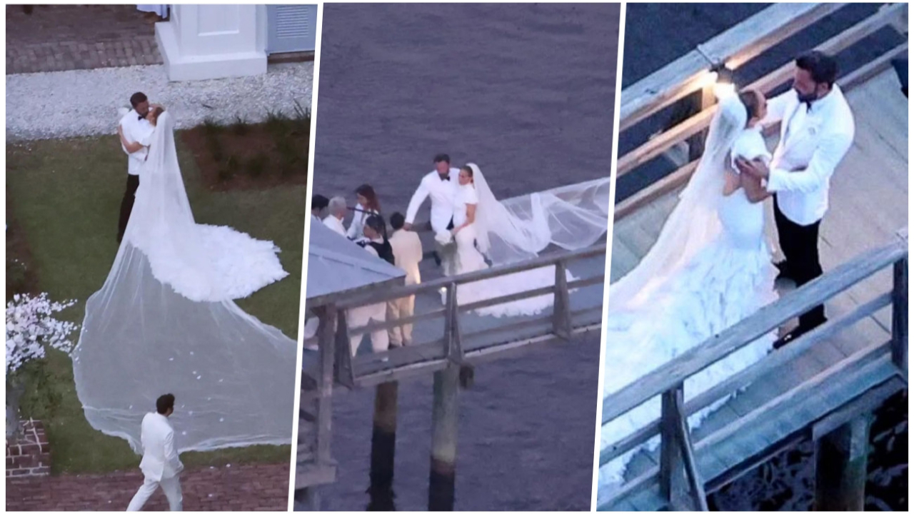Jennifer Lopez ile Ben Affleck düğün yaptı! İşte törenden ilk kareler...