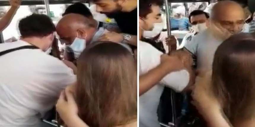 Metrobüste taciz iddiası ortalığı karıştırdı! Sapığa tokat attı