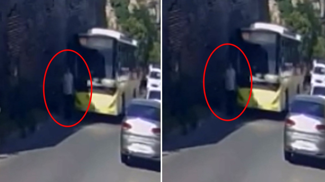 Böyle pişkinlik görülmedi! Yayaya çarpan İETT otobüsü kaçtı! O anlar kamerada...