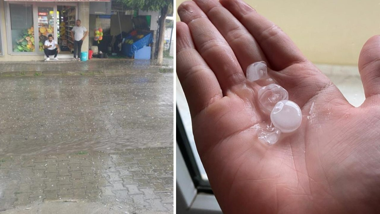 Meteoroloji uyarmıştı: Tekirdağ’da fındık büyüklüğünde dolu yağdı