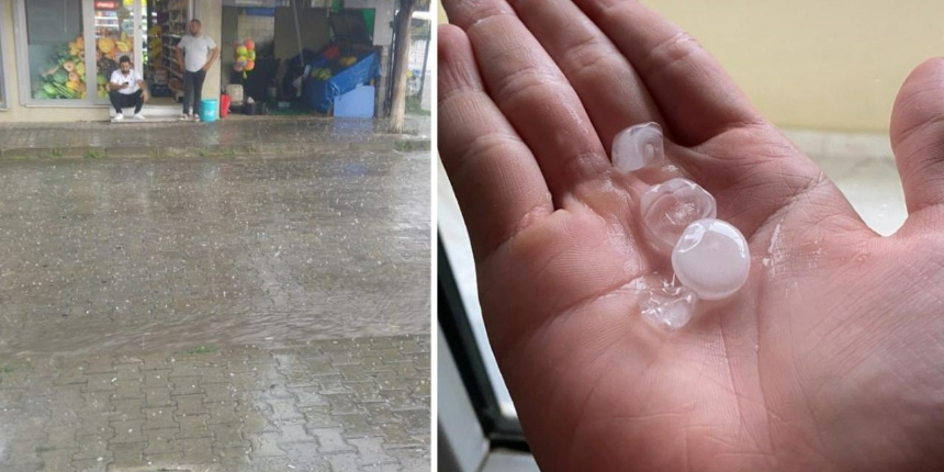 Meteoroloji uyarmıştı: Tekirdağ’da fındık büyüklüğünde dolu yağdı