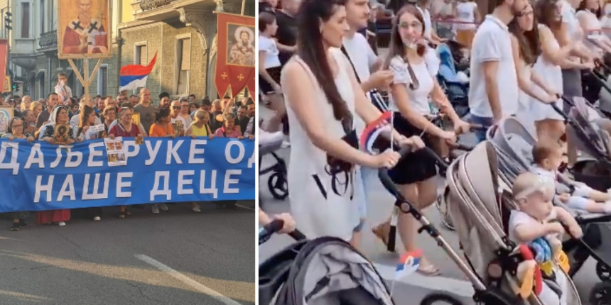 Sırbistan’da aileler LGBT dayatmasına karşı sokağa çıktı: Çocuklarımızdan ellerinizi çekin!
