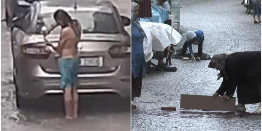 Seli de fırsata çevirdiler: Kimi şampuanlandı duş aldı, kimi halısını yıkadı