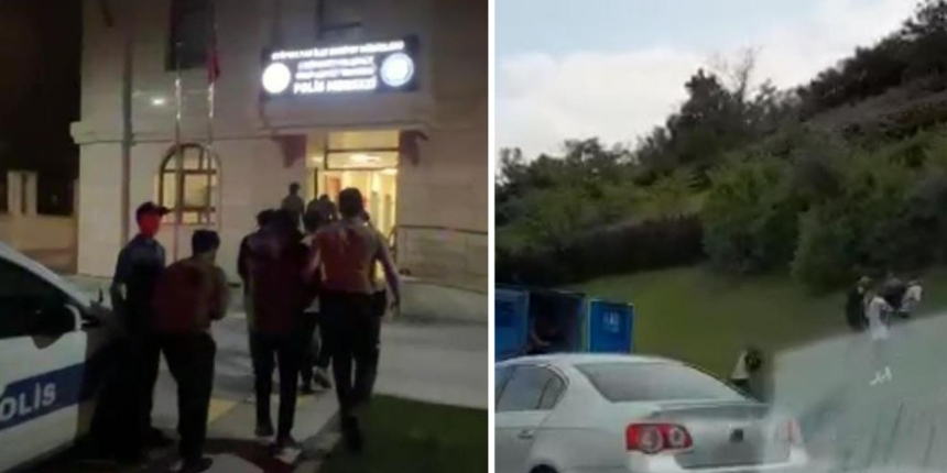 Eyüpsultan’da arıza yapan kamyonetten inen göçmenler koşarak kaçtı