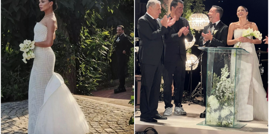 Düğünlerine ünlü yağdı! Demet Özdemir ve Oğuzhan Koç evlendi