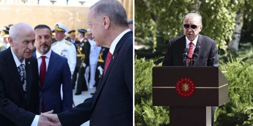 Cumhurbaşkanı Erdoğan ve devlet erkanı Anıtkabir'de! İşte önemli anlar...