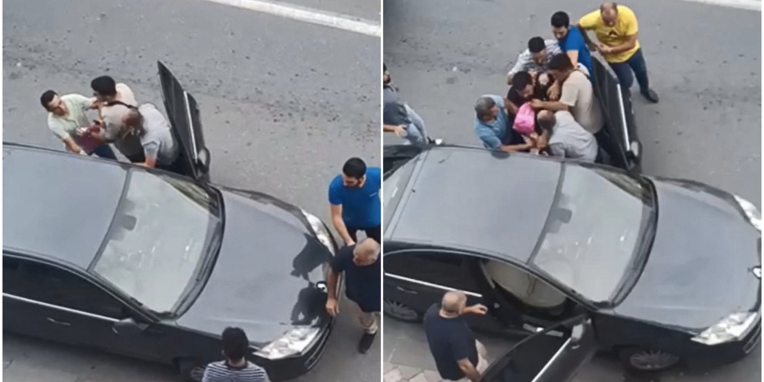 "Burası bizim alanımız, park edemezsin" diyen magandalar, polisi darp etti