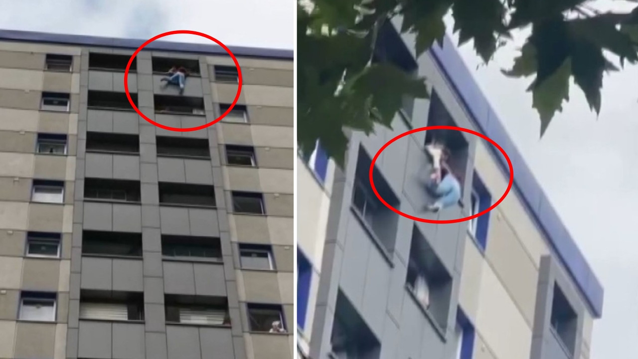 Gaziosmanpaşa'da can pazarı: Kadın 12'nci kat balkonunda dakikalarca asılı kaldı!