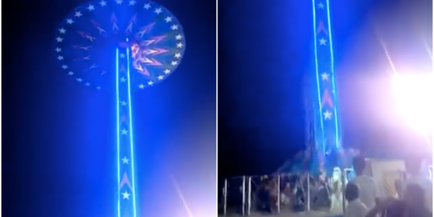 Hindistan'da lunapark kazası: Kule asansör bir anda yere çakıldı!