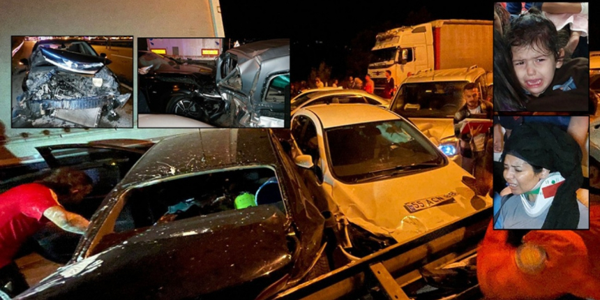 Samsun'da zincirleme trafik kazası: 23 araç birbirine girdi!
