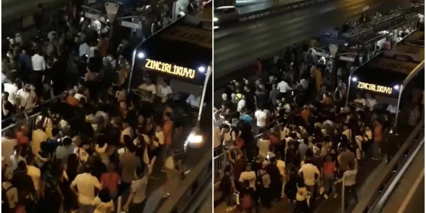 Saatlerce metrobüs yolunda kalan vatandaşlar “İmamoğlu istifa” sloganı attı