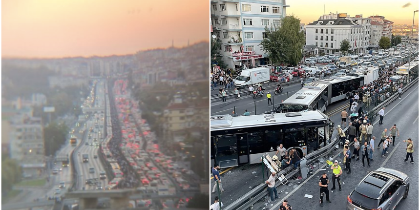 Metrobüs kazası sonrasında trafik kilitlendi, vatandaşlar isyan etti!